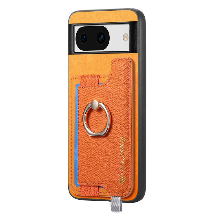 B5 For Google Pixel 8a Case 2-in-1 Magnetic Detachable Card Holder Leather+TPU Phone Cover - Yellow