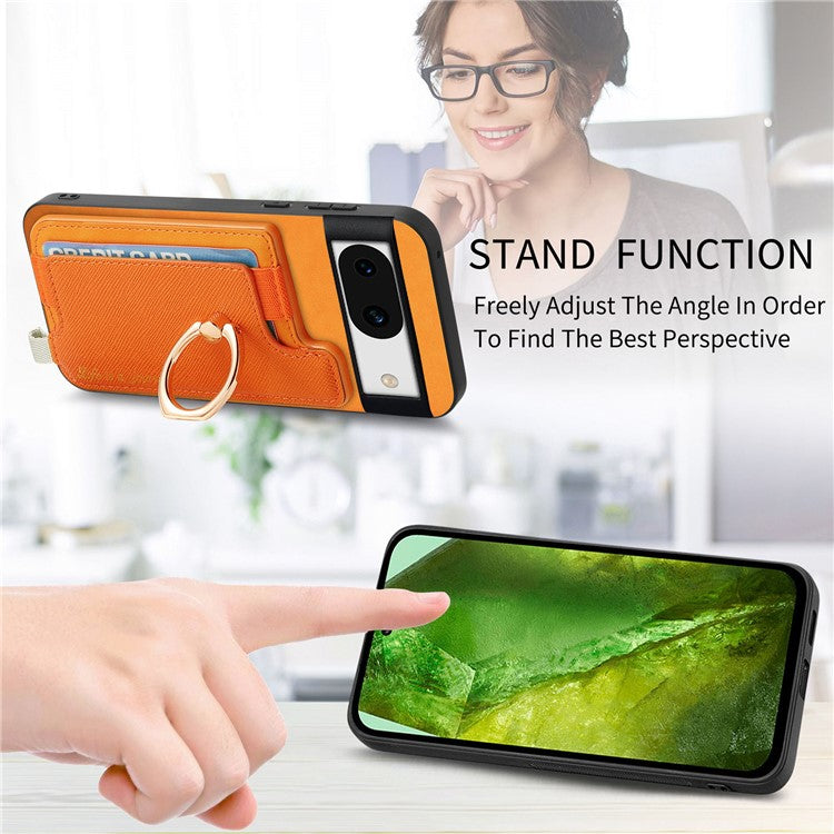 B5 For Google Pixel 8a Case 2-in-1 Magnetic Detachable Card Holder Leather+TPU Phone Cover - Yellow