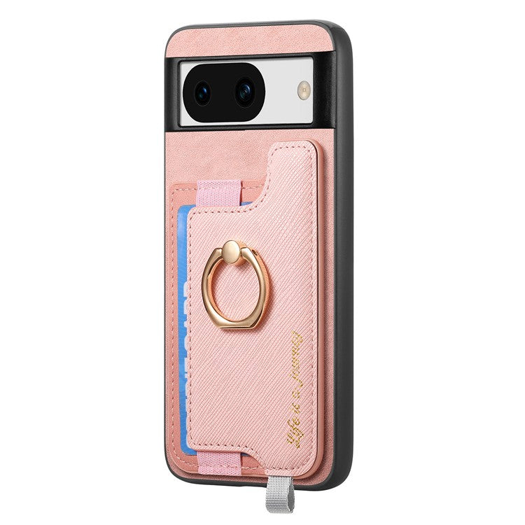 B5 For Google Pixel 8a Case 2-in-1 Magnetic Detachable Card Holder Leather+TPU Phone Cover - Pink