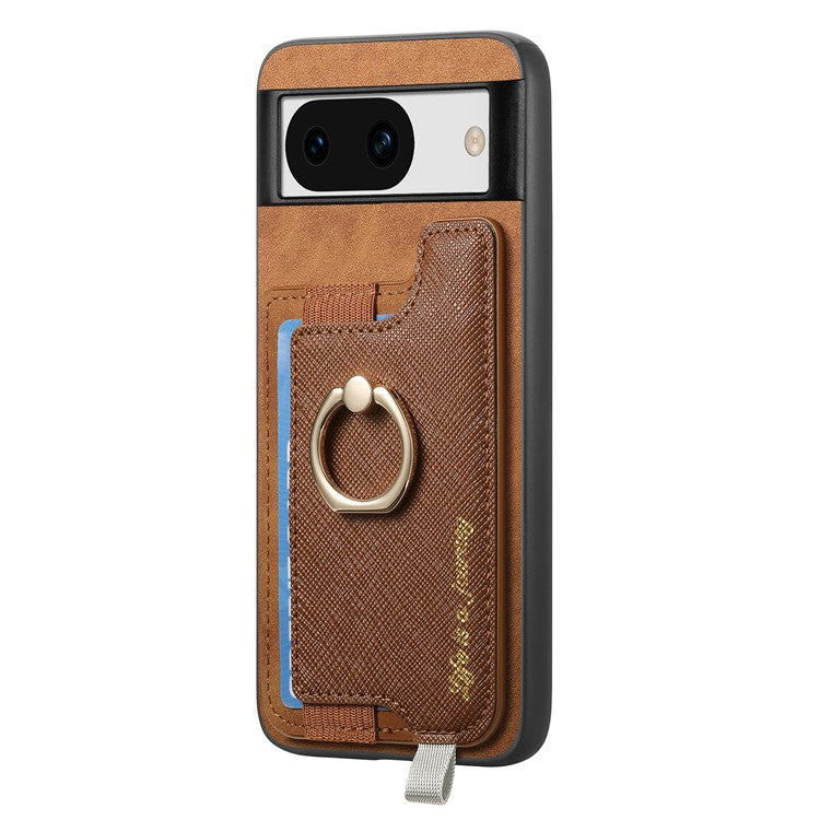 B5 For Google Pixel 8a Case 2-in-1 Magnetic Detachable Card Holder Leather+TPU Phone Cover - Brown