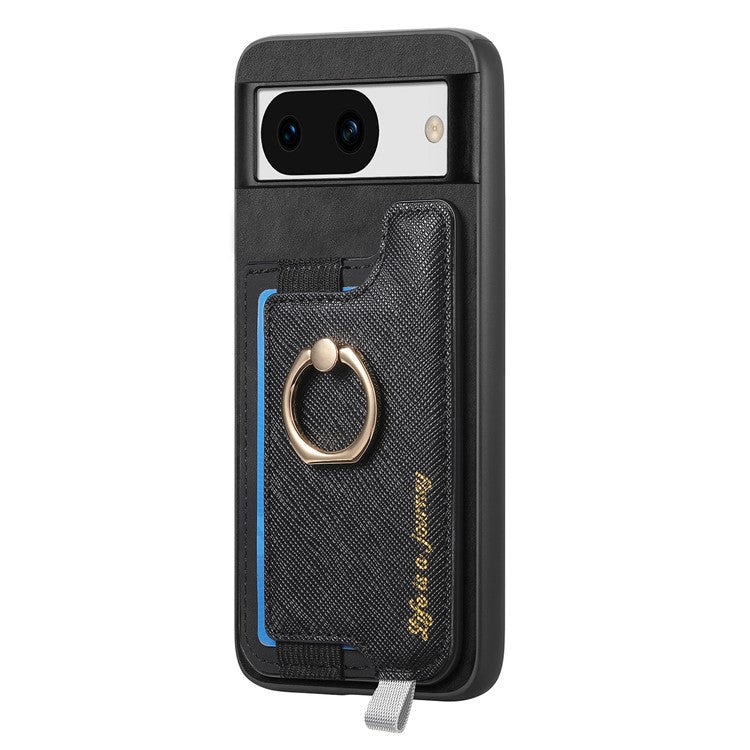 B5 For Google Pixel 8a Case 2-in-1 Magnetic Detachable Card Holder Leather+TPU Phone Cover - Black