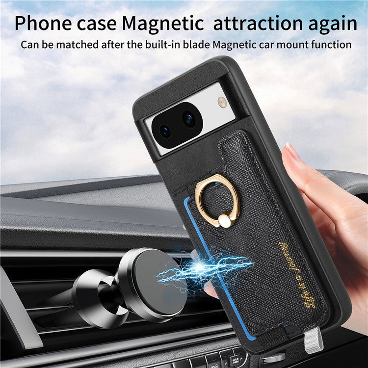 B5 For Google Pixel 8a Case 2-in-1 Magnetic Detachable Card Holder Leather+TPU Phone Cover - Black