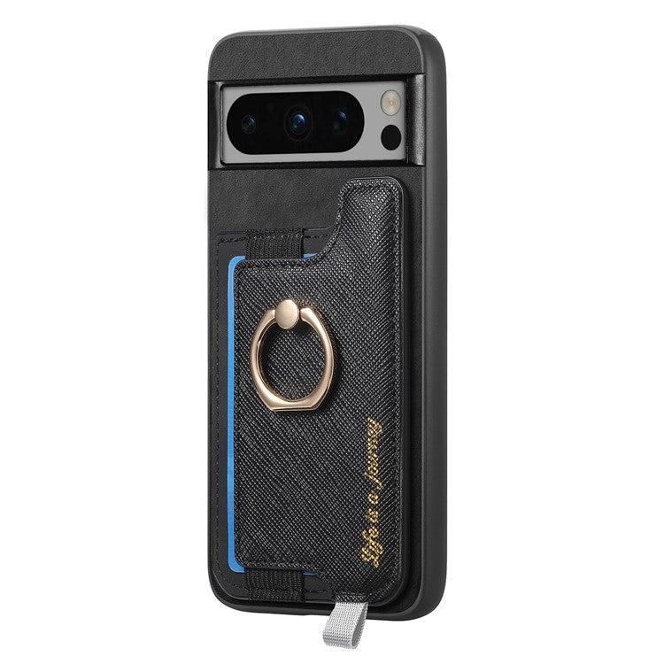 B5 For Google Pixel 8 Pro Case 2-in-1 Magnetic Detachable Card Holder Leather+TPU Phone Cover - Black