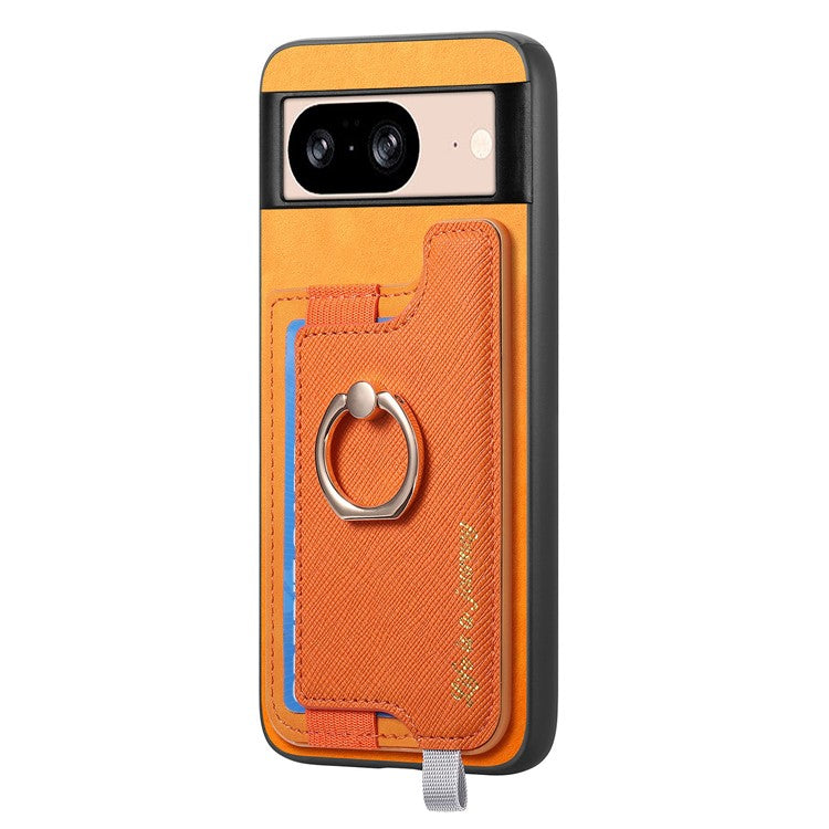 B5 For Google Pixel 8 Case 2-in-1 Magnetic Detachable Card Holder Leather+TPU Phone Cover - Yellow