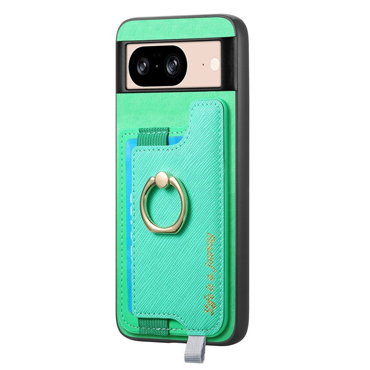 B5 For Google Pixel 8 Case 2-in-1 Magnetic Detachable Card Holder Leather+TPU Phone Cover - Green