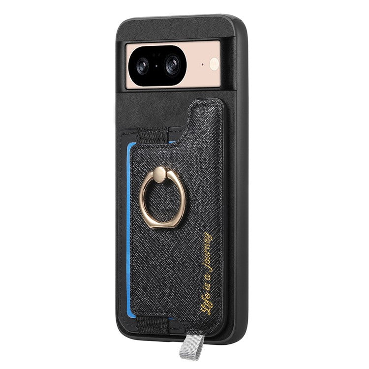 B5 For Google Pixel 8 Case 2-in-1 Magnetic Detachable Card Holder Leather+TPU Phone Cover - Black