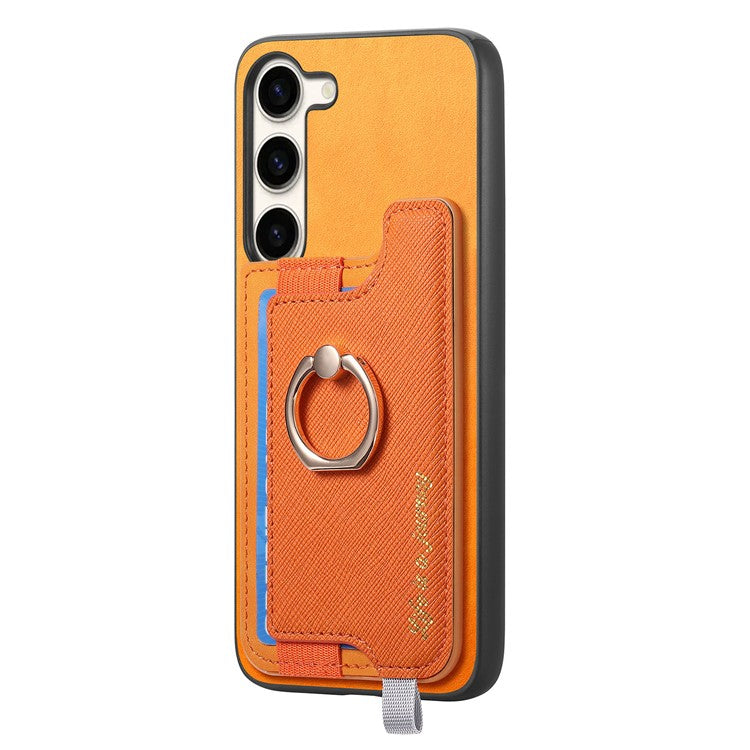B5 For Samsung Galaxy S23+ Case 2-in-1 Magnetic Detachable Card Holder Leather+TPU Phone Cover - Yellow
