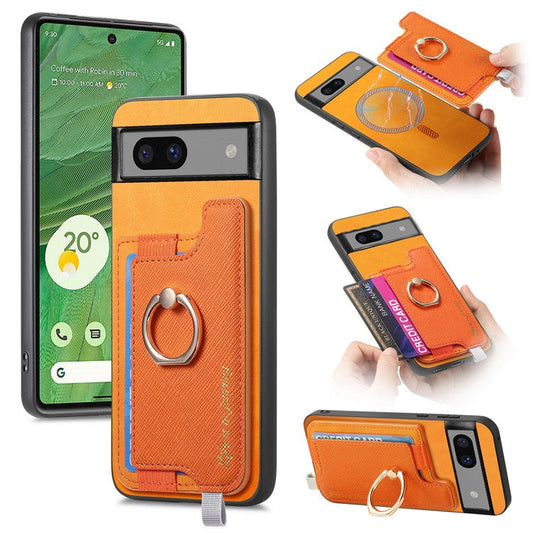 B5 For Google Pixel 7 5G Case 2-in-1 Magnetic Detachable Card Holder Leather+TPU Phone Cover - Yellow
