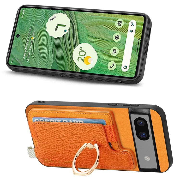 B5 For Google Pixel 7 5G Case 2-in-1 Magnetic Detachable Card Holder Leather+TPU Phone Cover - Yellow