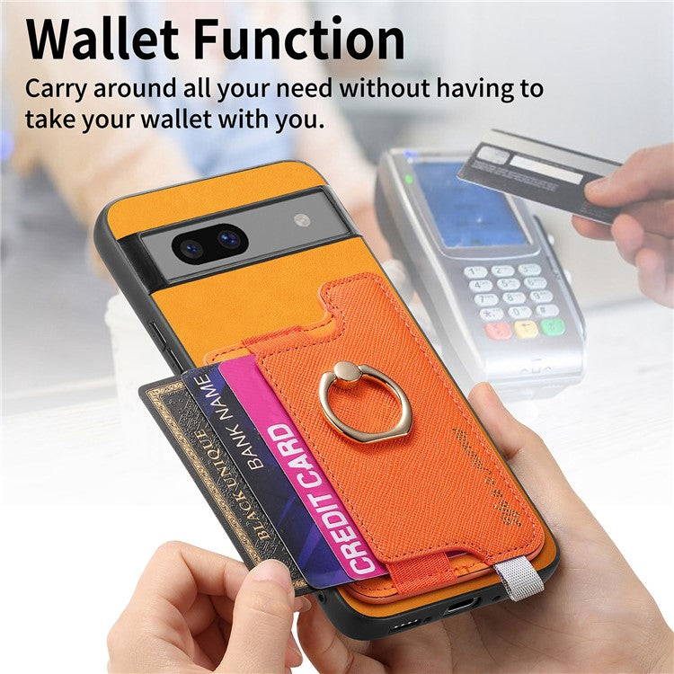 B5 For Google Pixel 7 5G Case 2-in-1 Magnetic Detachable Card Holder Leather+TPU Phone Cover - Yellow