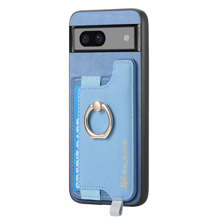 B5 For Google Pixel 7 5G Case 2-in-1 Magnetic Detachable Card Holder Leather+TPU Phone Cover - Blue