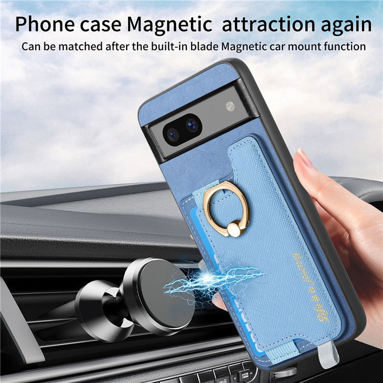 B5 For Google Pixel 7 5G Case 2-in-1 Magnetic Detachable Card Holder Leather+TPU Phone Cover - Blue