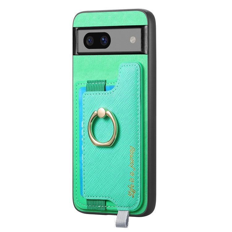 B5 For Google Pixel 7 5G Case 2-in-1 Magnetic Detachable Card Holder Leather+TPU Phone Cover - Green
