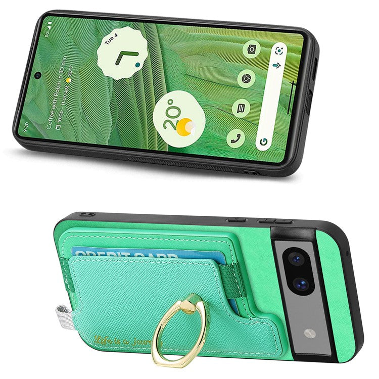 B5 For Google Pixel 7 5G Case 2-in-1 Magnetic Detachable Card Holder Leather+TPU Phone Cover - Green
