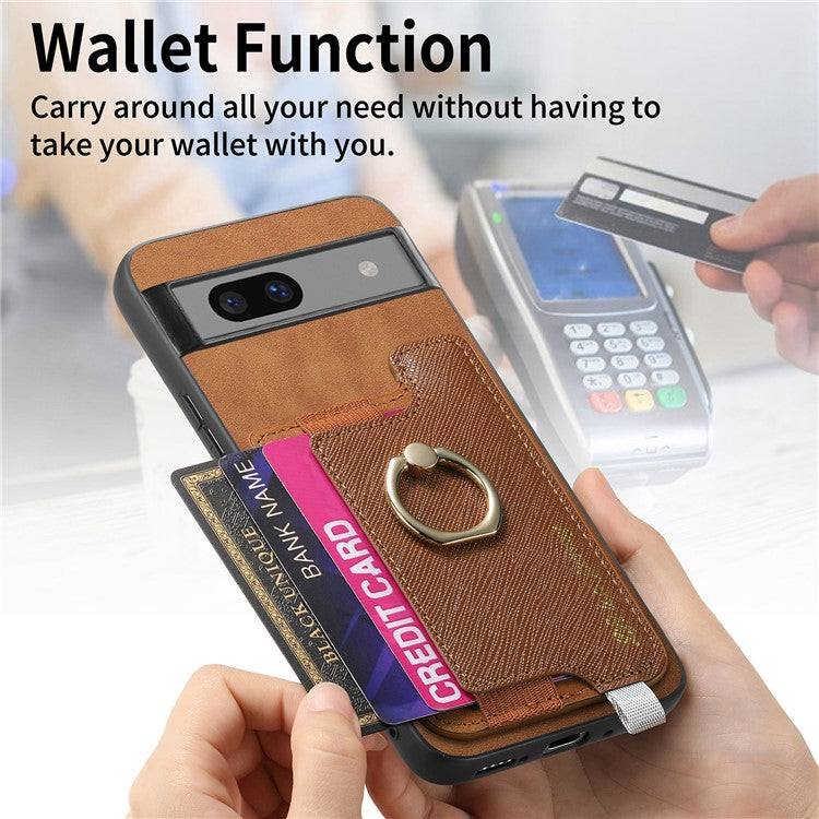 B5 For Google Pixel 7 5G Case 2-in-1 Magnetic Detachable Card Holder Leather+TPU Phone Cover - Brown