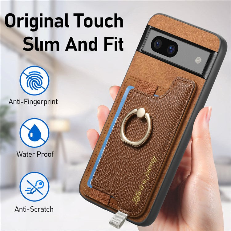 B5 For Google Pixel 7 5G Case 2-in-1 Magnetic Detachable Card Holder Leather+TPU Phone Cover - Brown