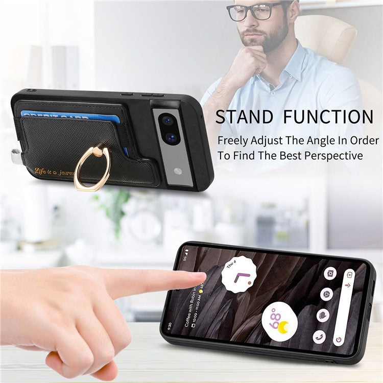 B5 For Google Pixel 7 5G Case 2-in-1 Magnetic Detachable Card Holder Leather+TPU Phone Cover - Black