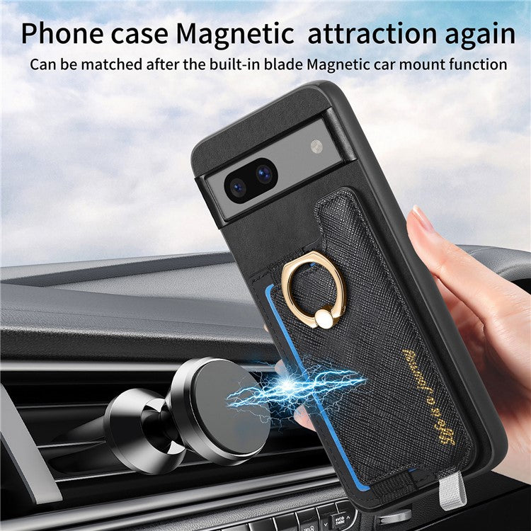 B5 For Google Pixel 7 5G Case 2-in-1 Magnetic Detachable Card Holder Leather+TPU Phone Cover - Black