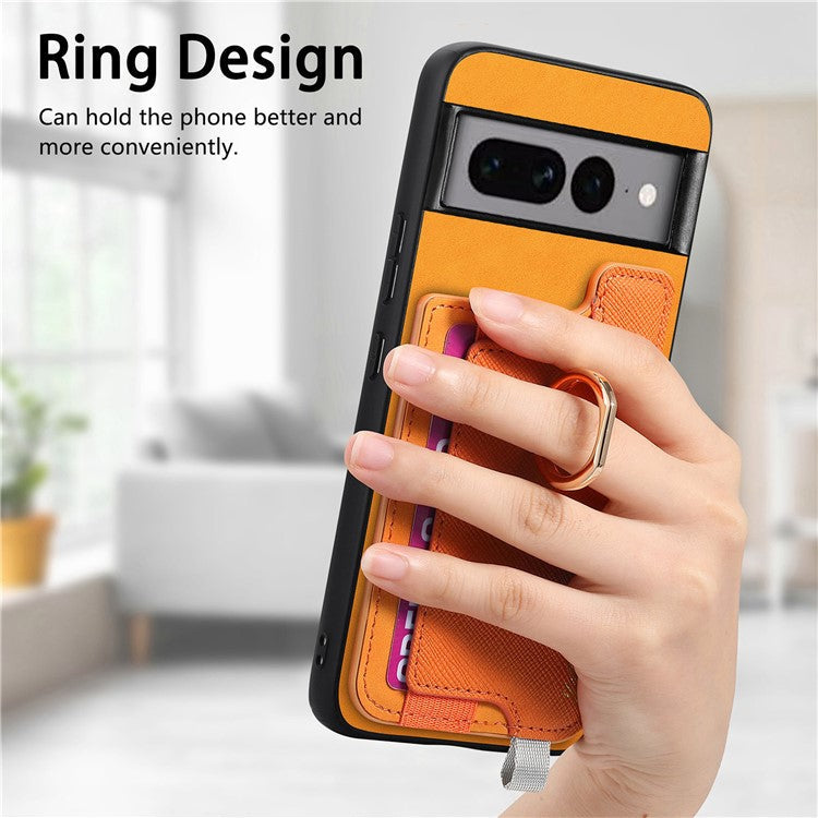 B5 For Google Pixel 7 Pro 5G Case 2-in-1 Magnetic Detachable Card Holder Leather+TPU Phone Cover - Yellow