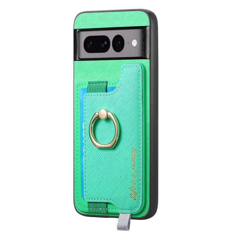 B5 For Google Pixel 7 Pro 5G Case 2-in-1 Magnetic Detachable Card Holder Leather+TPU Phone Cover - Green