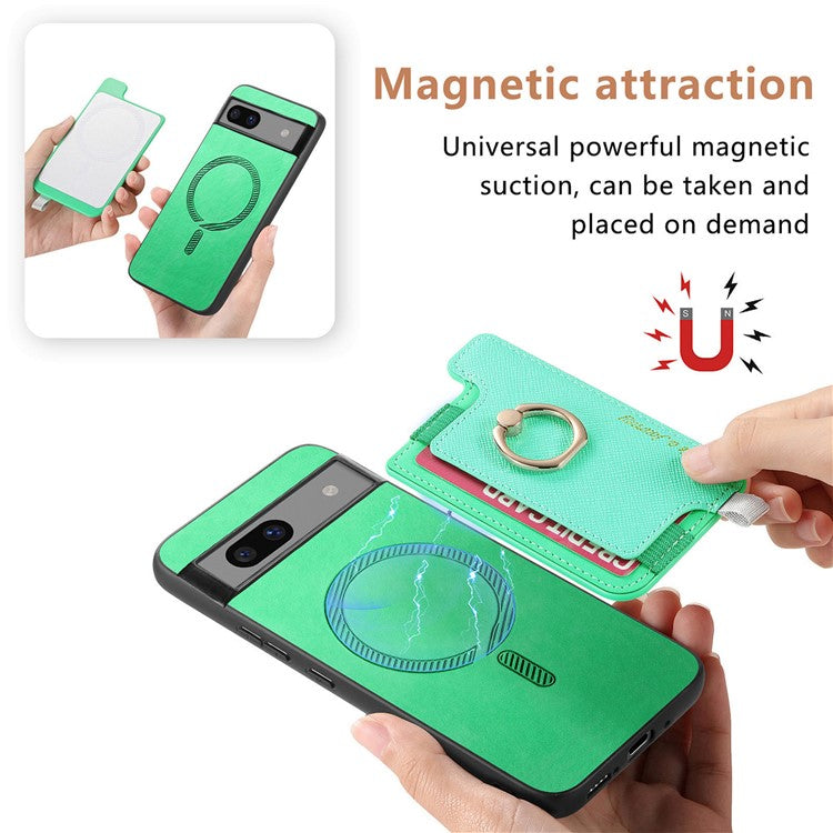B5 For Google Pixel 7 Pro 5G Case 2-in-1 Magnetic Detachable Card Holder Leather+TPU Phone Cover - Green