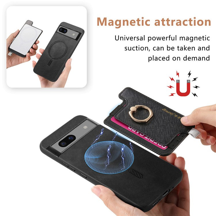 B5 For Google Pixel 7 Pro 5G Case 2-in-1 Magnetic Detachable Card Holder Leather+TPU Phone Cover - Black