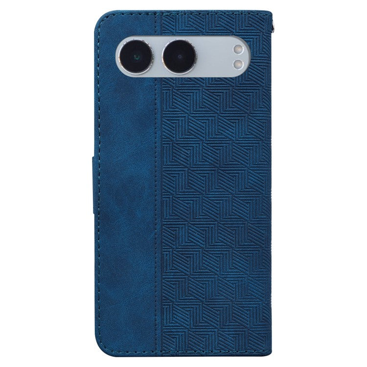 For OnePlus Nord 4 Case Geometry Pattern Leather Wallet Phone Cover - Blue
