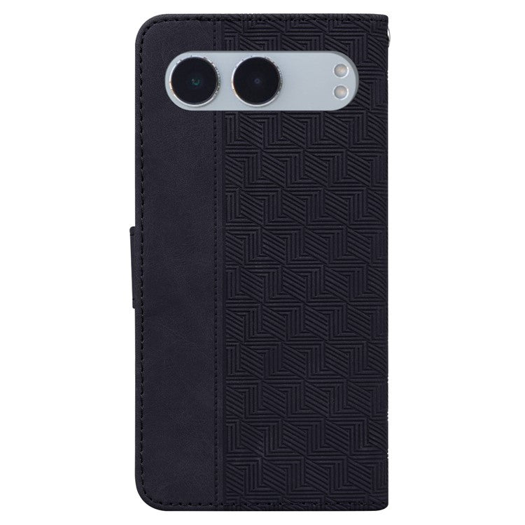 For OnePlus Nord 4 Case Geometry Pattern Leather Wallet Phone Cover - Black