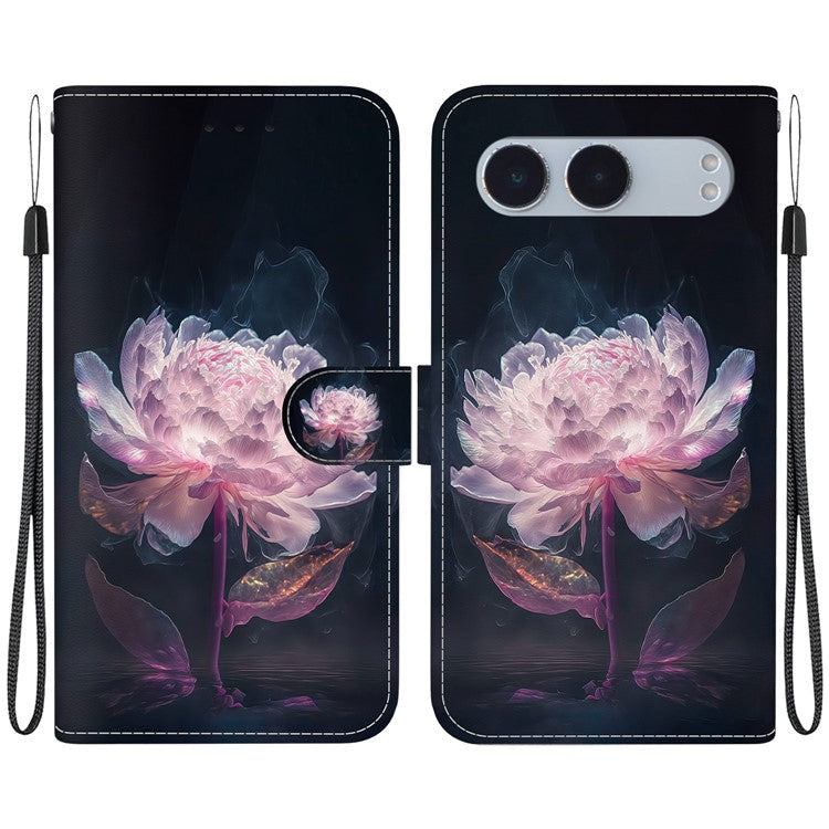 For OnePlus Nord 4 Wallet Phone Case Anti-Drop Leather Flip Cover Pattern Printing - Purple Peony