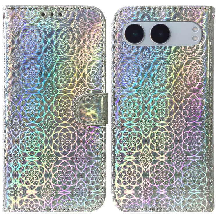 For OnePlus Nord 4 Stand Case Dazzling Flower Leather Phone Cover - Grey
