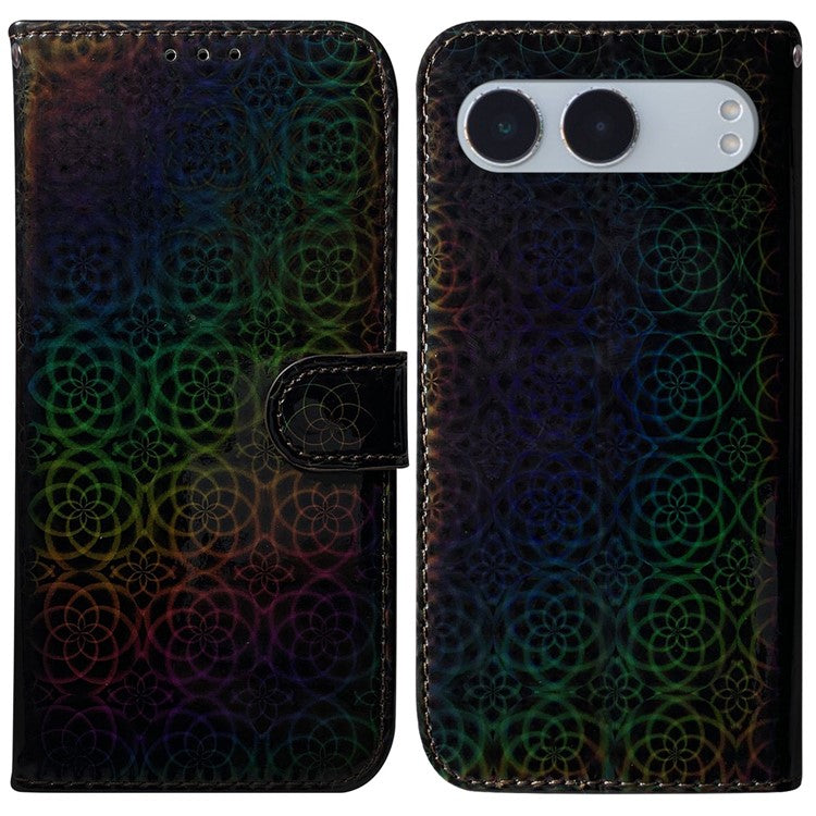 For OnePlus Nord 4 Stand Case Dazzling Flower Leather Phone Cover - Black