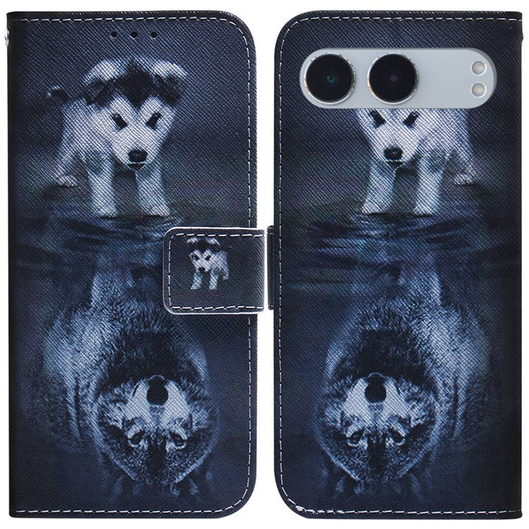 For OnePlus Nord 4 Wallet Case Pattern Print Leather Phone Cover - Dog and Wolf