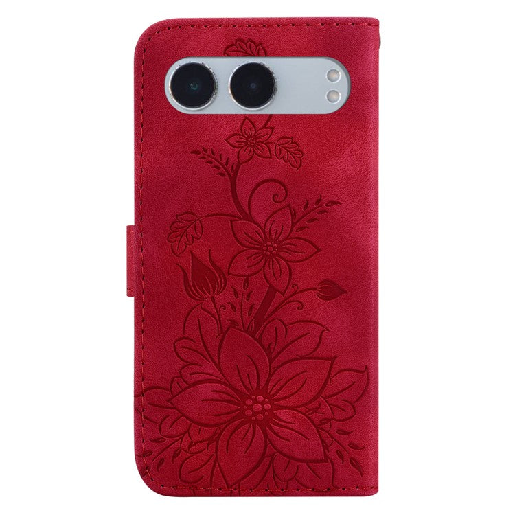 For OnePlus Nord 4 Wallet Case Tiger Imprint Leather Shockproof Phone Cover - Red