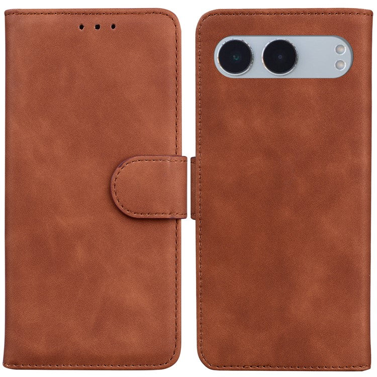 For OnePlus Nord 4 Case Solid Color Leather Wallet Phone Cover - Brown