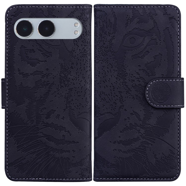 For OnePlus Nord 4 Case Tiger Imprint Leather Wallet Phone Cover - Black
