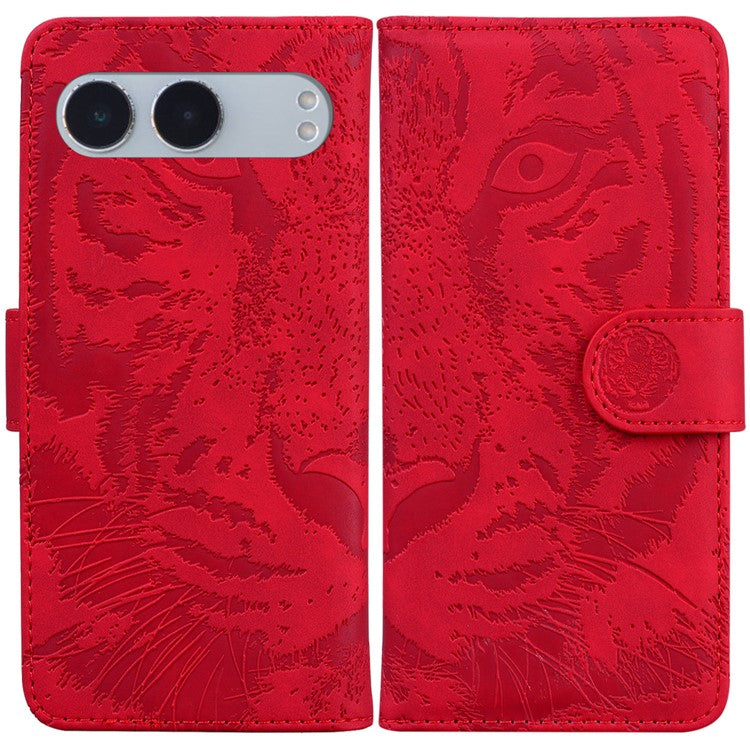 For OnePlus Nord 4 Case Tiger Imprint Leather Wallet Phone Cover - Red