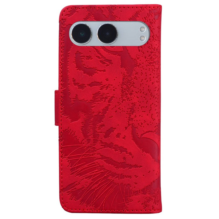 For OnePlus Nord 4 Case Tiger Imprint Leather Wallet Phone Cover - Red