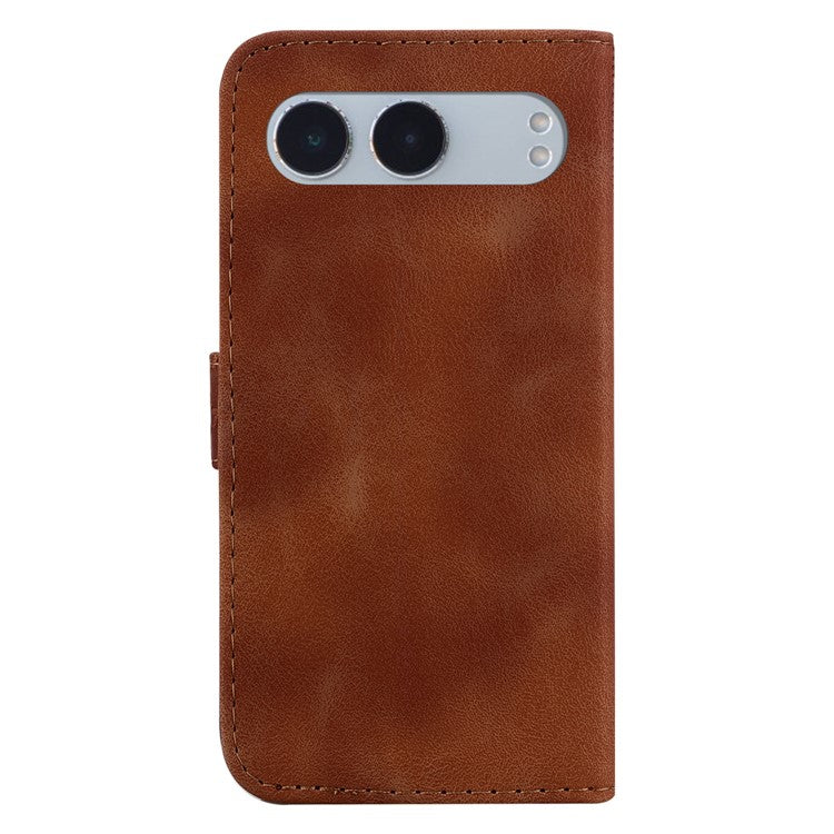 For OnePlus Nord 4 Stand Case 7-Shaped Pattern Imprint Leather Phone Cover - Brown