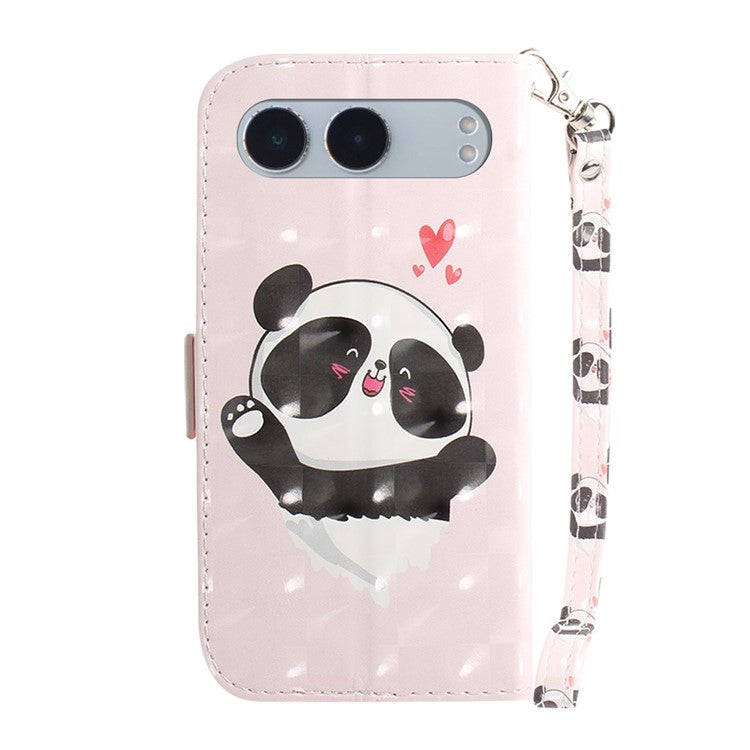 For OnePlus Nord 4 Case Pattern Printing Leather Wallet Phone Cover - Love Heart Panda