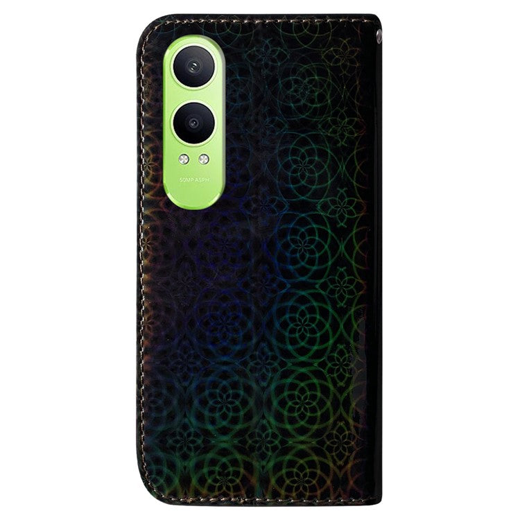 For OnePlus Nord CE4 Lite 5G Stand Case Dazzling Flower Leather Phone Cover - Black