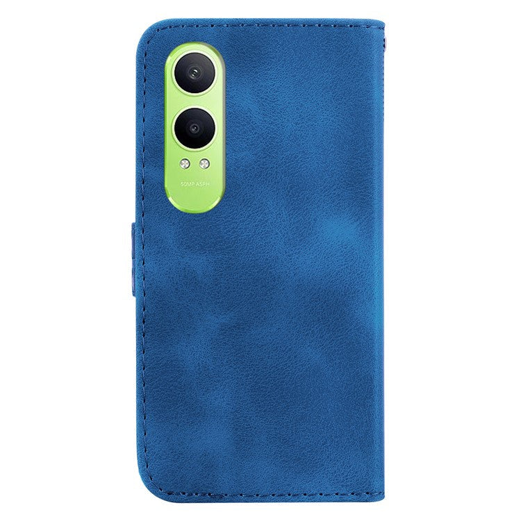 For OnePlus Nord CE4 Lite 5G Stand Case 7-Shaped Pattern Imprint Leather Phone Cover - Blue