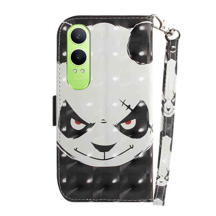 For OnePlus Nord CE4 Lite 5G Case Pattern Printing Leather Wallet Phone Cover - Angry Panda
