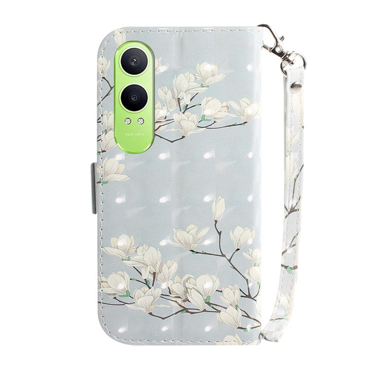 For OnePlus Nord CE4 Lite 5G Case Pattern Printing Leather Wallet Phone Cover - Magnolia