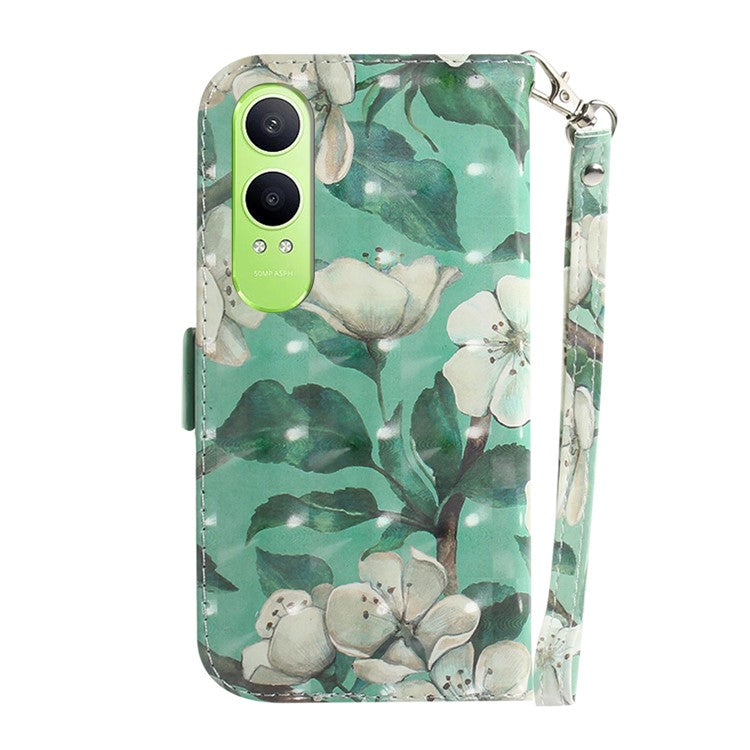 For OnePlus Nord CE4 Lite 5G Case Pattern Printing Leather Wallet Phone Cover - Watercolor Flowers