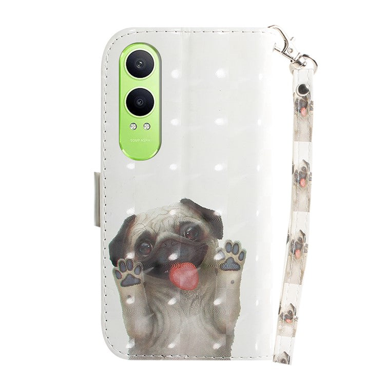 For OnePlus Nord CE4 Lite 5G Case Pattern Printing Leather Wallet Phone Cover - Pug
