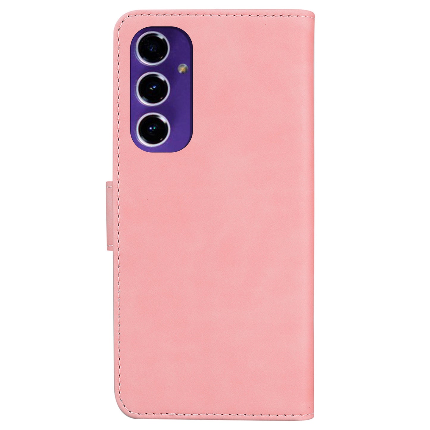 For Samsung Galaxy A16 5G / A16 4G Stand Case PU Leather Phone Cover Butterfly Printed - Pink
