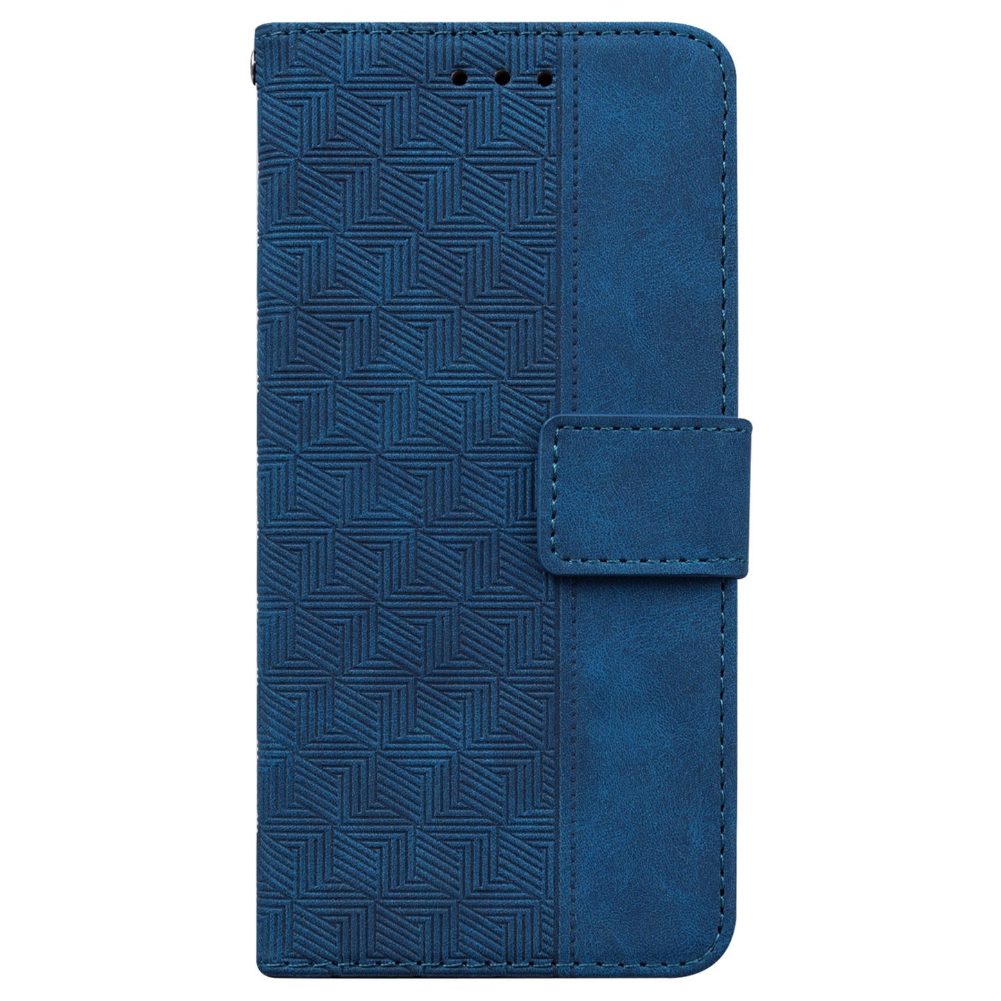 For Samsung Galaxy A16 5G / A16 4G Case Geometry Pattern Leather Wallet Phone Cover - Blue