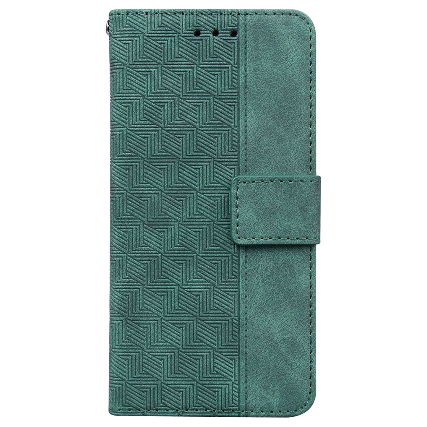 For Samsung Galaxy A16 5G / A16 4G Case Geometry Pattern Leather Wallet Phone Cover - Green