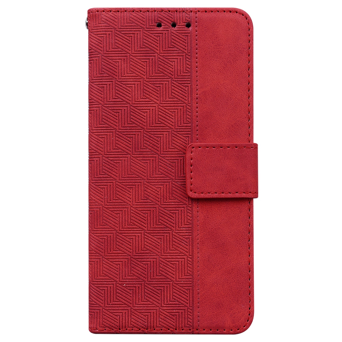 For Samsung Galaxy A16 5G / A16 4G Case Geometry Pattern Leather Wallet Phone Cover - Red