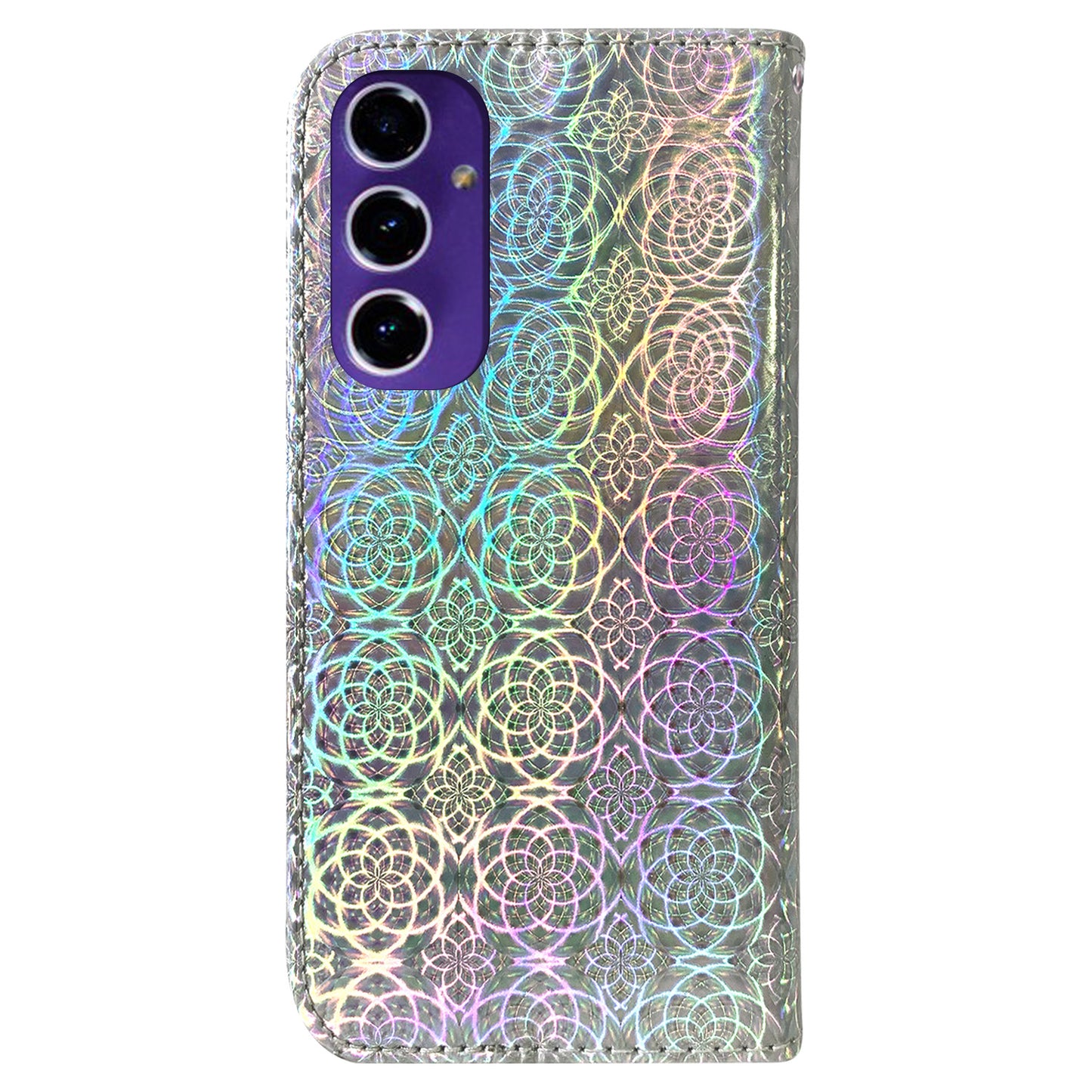 For Samsung Galaxy A16 5G / A16 4G Stand Case Dazzling Flower Leather Phone Cover - Grey